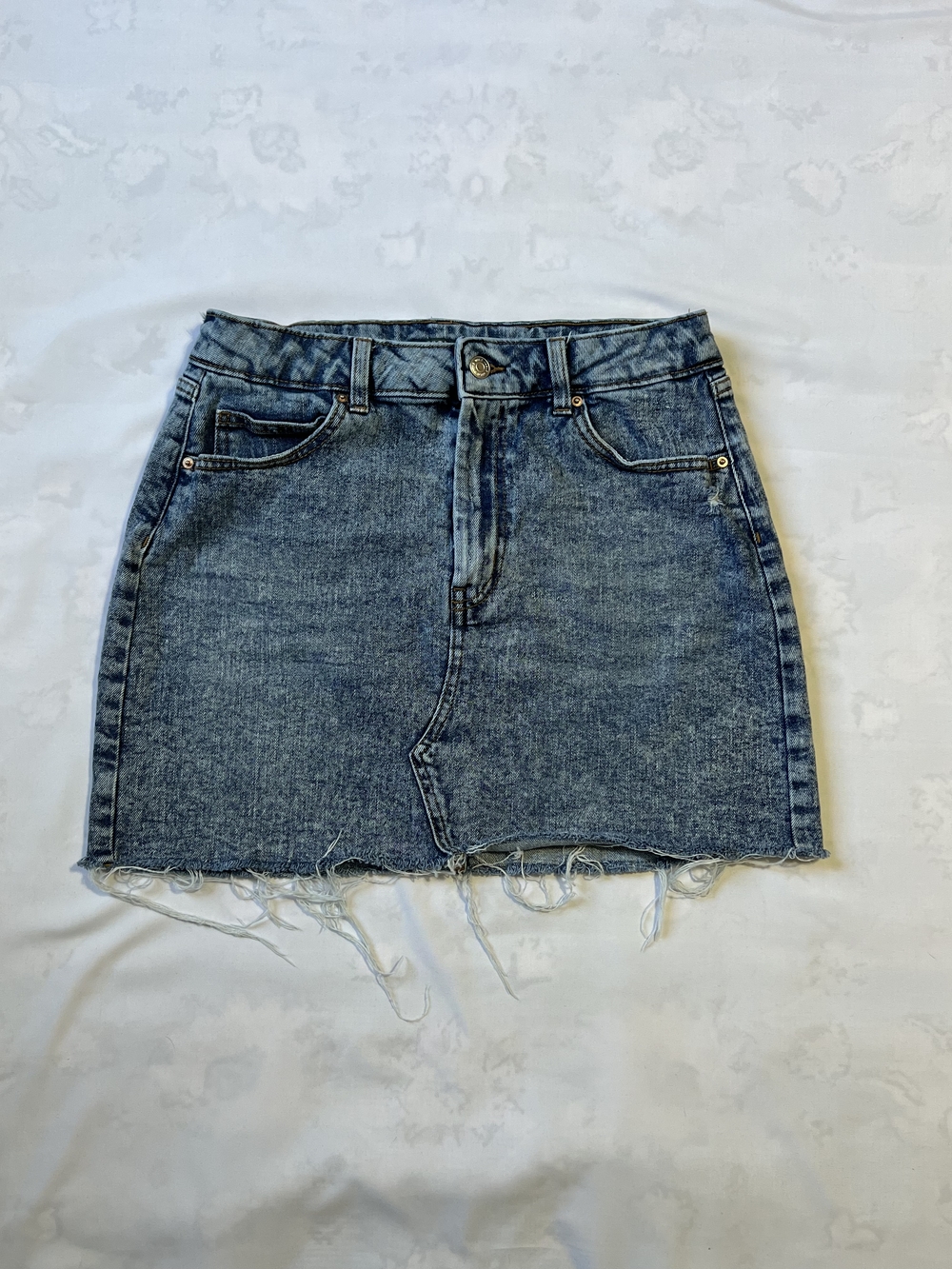 wild fable Distressed Denim Mini Skirt - Blue